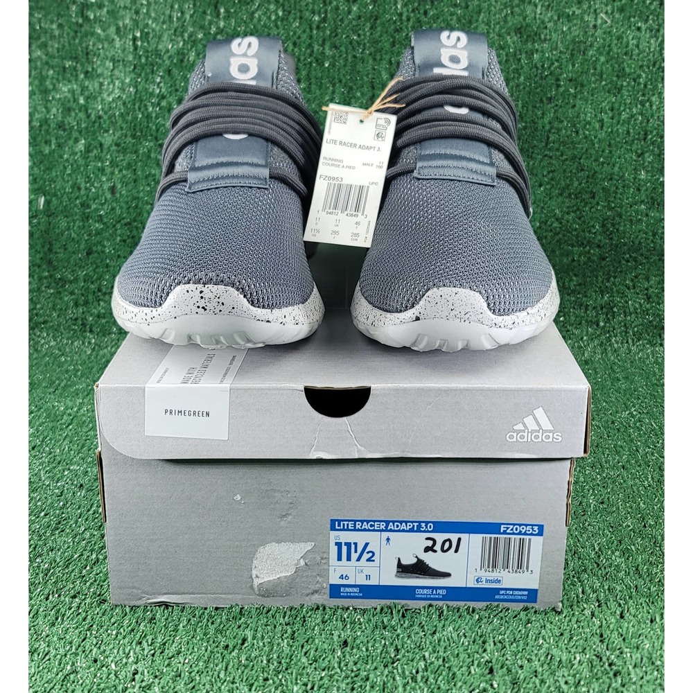 NEW ADIDAS LITE RACER ADAPT 3.0 MENS RUNNING SNEAKERS FZ0953 GREY SIZE 11.5
